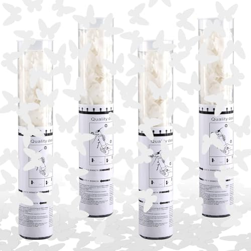 Konfettikanone Hochzeit *4pcs, FePen Konfettikanone Papier, Konfettikanone Geburtstag, Party Popper, Konfetti Pistolen Set, Konfetti Bombe, Konfetti Shooter, Konfetti Kanonen Poppers