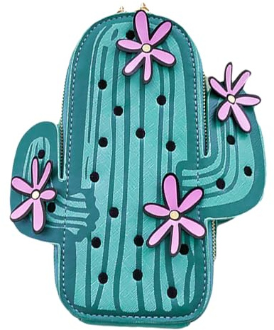 VALICLUD Kaktus-Kuriertasche, Kaktus-Tasche, Damentasche, klein, quadratisch, trendige Tasche, Umhängetasche, kleine quadratische Tasche, Umhängetasche, Umhängetasche, rosa Hardware
