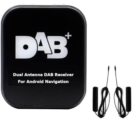 Generisch Dual Antenna DAB+Digital Radio Receiver Box Amplified Aerial für Autoradio USB Plug DAB+ Aerial Kit Radio Box DAB+ Digital Radio Adapter Box für Android Car Stereo