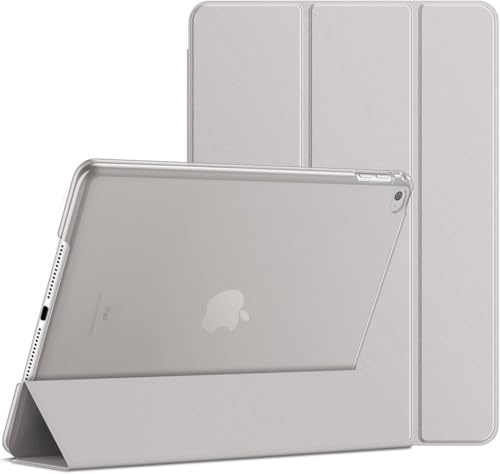 JNS Funda para iPad Air de 2ª generación 2014, A1566 A1567, funda delgada inteligente con parte trasera translúcida, iPad Air 2. (blanco)