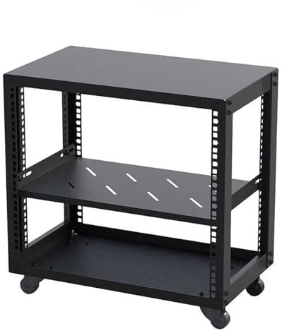 ZIHESY HiFi Regal Rack Schrank Phono Regal Höhenverstellbarer Medienaufbewahrungsschrank, TV Rack Entertainment-Center Schallplattenständer Stabiler Metallrahmen