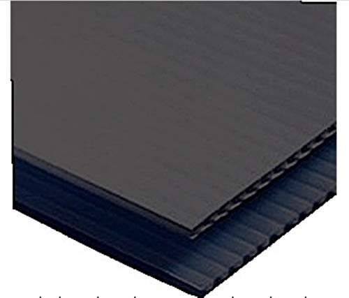 FO Ltd Building Supplies Black Correx Sheet, 2mm, 2400x1200mm, Pack of 4