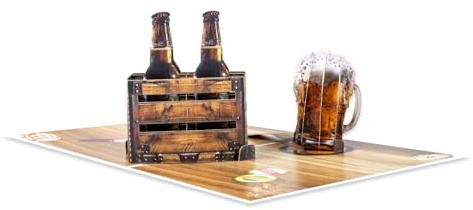 Bier Pop Up Grußkarten mit leerer Notizkarte und Umschlag, zur Feier von Vatertag, Liebe, Feiertag, Geburtstagen, Jahrestag, Valentinstag, Hochzeit, Urlaubs, Danke