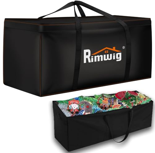 Rimwig Garden Furniture Cushion Storage Bag, Dustproof, Anti-UV, Heavy Duty Rip Proof 210D Oxford Fabric Christmas Tree Storage Bag with Handle (175x75x55cm)
