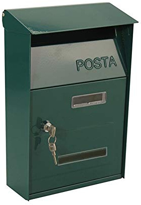 BVFDPPWQ Wall Mounted Post Box, Wall Mounted Letterbox, Wall-Mounted Mailbox Outdoor Garden Simple Creative Simple Creative Newspaper Box (Green)