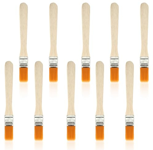 10 PCS Glue Brush 1/2 Inch Paint Brush Wood Watercolor Small Brushes Edge Painting Brushes Tools for Acrylic Watercolor Oil and Craft Projects