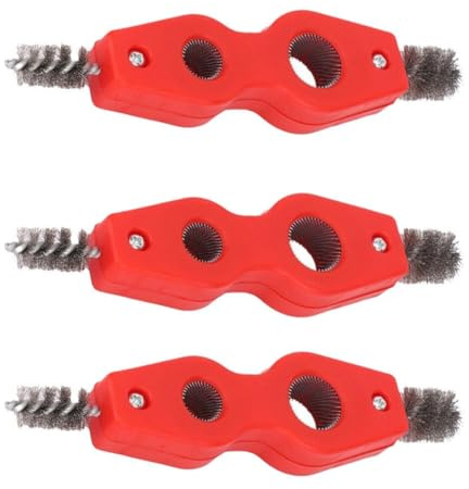 3pcs Two-sided Wire Brush Aluminium Pipes Cleaning Plumbing Copper Pipe Cleaner (Red)