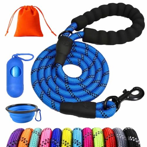 Schleppleine für Hunde,1.5M /3M /5M /10M /15M /20M /25M /30M Lang Robuste Hundeleine mit Abschließbarer Karabiner, Laufleine Trainingsleine für Welpen Kleine Mittlere Große Hunde (Dark Blue, 3M x 8mm)