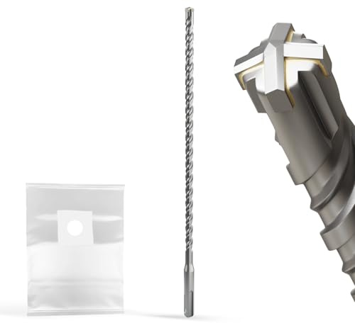 XZH SDS Plus Masonry Drill Bits 8mm x 350mm, Professional Tungsten Carbide Cross Tip, Long SDS Hammer Drill Bits for Wall, Stone, Concrete, Brick