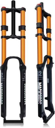 Caimcie 26/27,5/29 tum downhill-mountainbike fjädergaffel med luftfjäder, 180 mm fjäderväg, dubbel axelgaffel, 1 1/8 tum fjädergaffel, skivbroms, snabbkoppling, 9 mm B, 27,5 tum