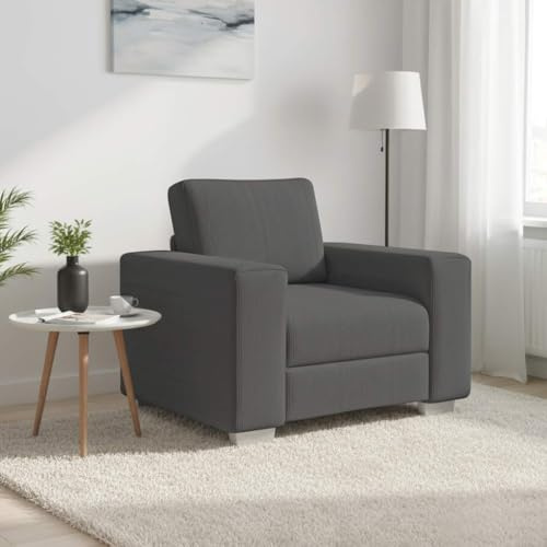 fadaoet Sessel Dunkelgrau Cordstoff 100x77x82 cm Relaxsessel mit stabilem Sperrholzrahmen und gepolstertem Schaumstoffbezug für Wohnzimmer, Arbeitszimmer, gemütliches Sitzen