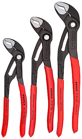 KNIPEX Tools 00 20 06 US1, Cobra Pliers 7, 10, and 12-Inch Set, 3-Piece