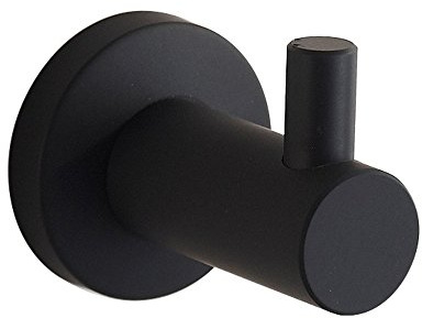CASEWIND Handtuchhaken Schwarz Matt, Kleiderhaken Wandmontage, Garderobenhaken Edelstahl mit Bohren für Küche Badezimmer Dusche
