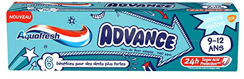 Aquafresh, Dentifrice Advance 9-12 Ans, 75ml, Goût frais