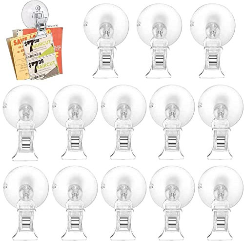 LYTIVAGEN 24 Stück Saugnapf Klammer Transparent Saugnapf Clips Kunststoff Clip mit doppeltem Saugnapf für Bad, Büro, Küche, Supermarkt, Geschäft, Aquarium