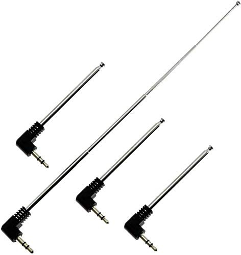 RUNCCI-YUN Antenne 3,5mm Klinkenstecker, FM Antenne TV Teleskopantenne 4 Abschnitte 25 cm 3,5-mm Adapter Radio Antenne 4-Kit für TV FM AM Stereo Empfänger Teenage