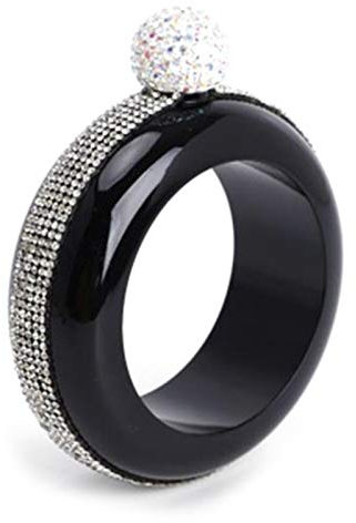 HNGM Petacas Pulsera de Acero Inoxidable Frascos de Vino portátil Whisky Hip Frasco Flagón Botella de Bebida Cocina Recipiente de Vino (Color : Black)