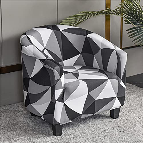 Highdi Sesselschoner Sesselüberwurf mit Elastisch Stretch Husse, Club Chair Einsitzer Schonbezug Sofabezug mit hoher Dehnung Sessel für Clubsessel Loungesessel Cocktailsessel (Graues Dreieck)
