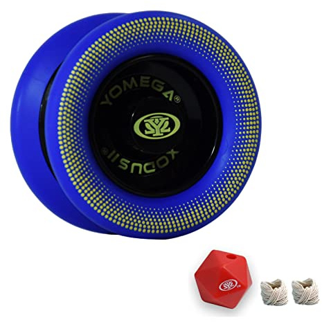 Yomega Xodus II YoYo– Includes Roller Bearing Technology, Rubber Rims and Wing Shape Design – Professional Responsive YoYos Intermediate Level Play (Black Blue)