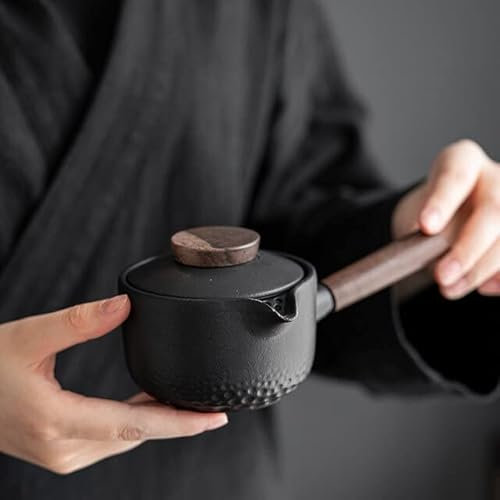 Théière japonaise en céramique avec poignée latérale, Tasse Théière - Fait à la main - 225 ml