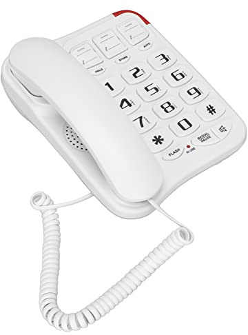 Big Corded Phone, Phone for Seniors, 3 Single Memories, Big s Landline Telephone Great for The Elderly Home Office