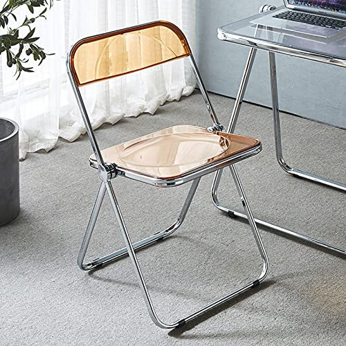 BK&MF Klappende Hochstuhlstange Stuhl Klappfarbe Transparent Metallstuhl für Küchengeschäft im Freien Café,I