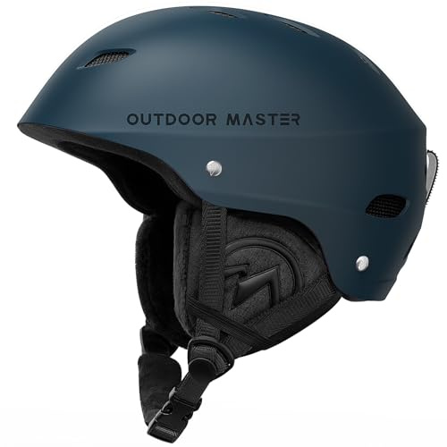 OutdoorMaster Kelvin skidhjälm – snowboardhjälm för män, kvinnor och ungdomar, snöhjälm med justerbar ventil, vintersporthjälm för snowboard, cykling, snöskoter vindtät