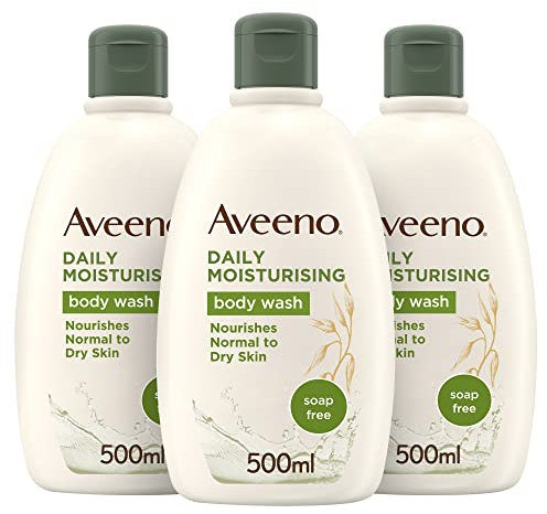 Aveeno Daily Moisturising Body Wash Bundle (3x 500ml), Gentle Wash with Soothing Colloidal Oatmeal, Nourishing Cleanser for Sensitive and Normal to Dry Skin
