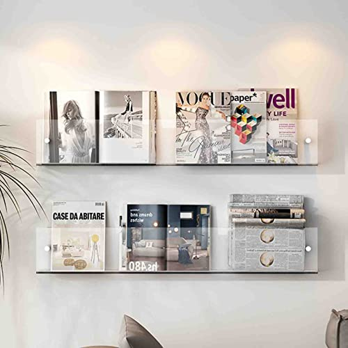 Transparenter Acryl-Prospekthalter, Zeitungsständer Wandregal, Wandhalterung Bücherregal Badezimmer schwimmende Regale Organizer, für Home-Display im Wartezimmer des Büros