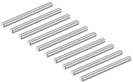 DMiotech 10 Paquet M8 x 90mm Entièrement Fileté Tige 304 Inox Acier Droite Main Filetages Tige Barre Goujons Colliers et Boulons en U