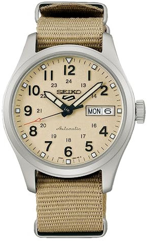 SEIKO 5 Sport SRPJ83 Orologio automatico in nylon con quadrante beige, Beige