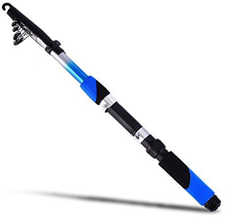 KOCAN Teleskop-Angelrute, 2.1M Portable Teleskop Angelrute Fiberglas Angelrute Reise Meer Angeln Spinnrute