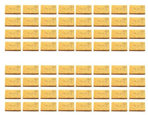 LAUGHERER 64Pcs Biodegradable and Compostable Sponges Scouring Pad,Palm Fiber Eco-Friendly Sponge for Kitchen Dishes Cleaning