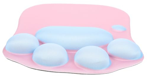 Amosfun Tapis de Souris Antidérapant Repose-Poignet en Résine et Polyester, Design Patte de Chat Mignon pour Bureau et Maison, Glisse Fluide et Suivi Précis Souris