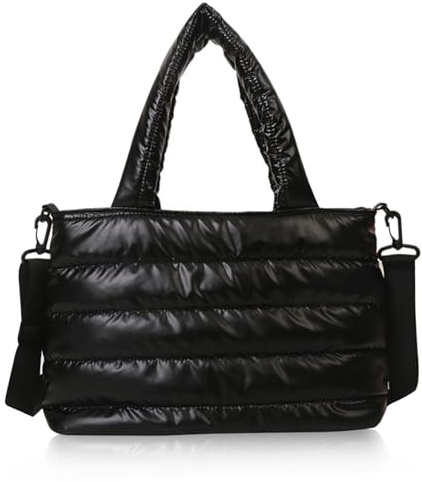 bolso Bolso De Mano Acolchado Con Cremallera Correa Desmontable Moda