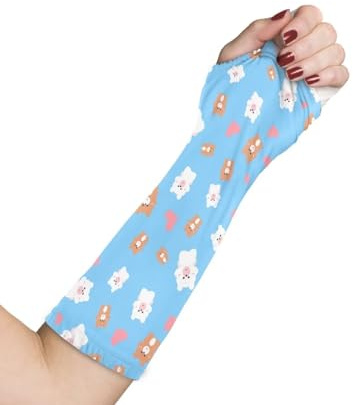 Kathyboom Cute Bear Waterproof Arm Plaster Cover Lightweight Cast Cover for Shower Arm Kids,Shower and Bathe Child Bandage Protector Covers Machine Washable