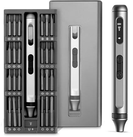 Destornillador Eléctrico, Kit 50 en 1 de Atornillador Eléctrico, Destornillador Inalámbrico con 48 Puntas Magnéticas + 1 Pinza + 1 Barra, Adecuado para Reparaciones