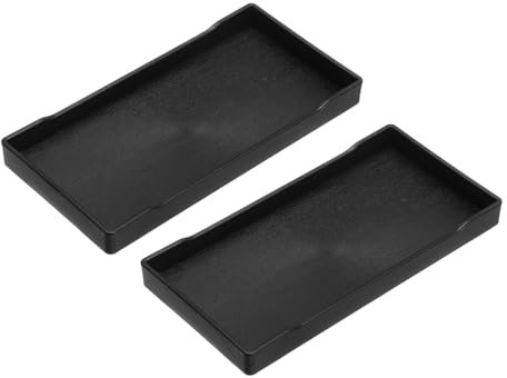QUARKZMAN 2 Piezas Bandeja de Servicio Pequeña Negra Mini Bandeja 4 x 8 Bandejas Rectangulares de Plástico Decorativas de Madera para Desayuno Cocina Baño