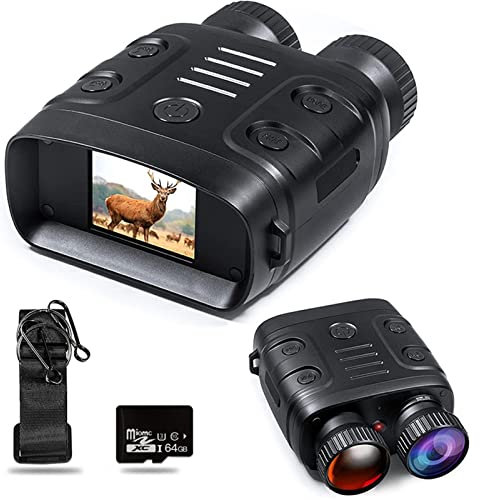 Nachtsichtbrille, Fernglas, Nachtsichtgerät, 1080P HD, 850 nm, Infrarot, 5-facher Digitalzoom, Teleskopbrille, Outdoor, Jagd, Camping, volle Dunkelheit, 300 m, Nachtsichtgerät (Farbe: R18 ADD 64G)