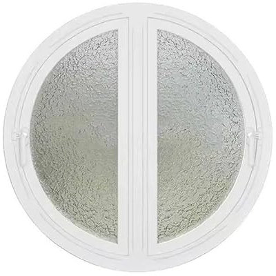 Aluminum Frame Window Double Hung Windows, Rotates 90° Both Sides Casement Window, 5 Mm Reinforced Glass House Window For Playhouses Roof Window,White-Diameter60cm