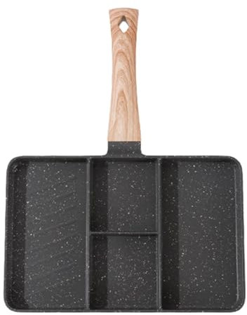 Section Divided Breakfast Pan,- Nonstick Divided Grill Pan | Four-Section Divided Grill Skillet with Multiple Compartments | Frying Pan for Ceramic, Electric and Induction Stoves