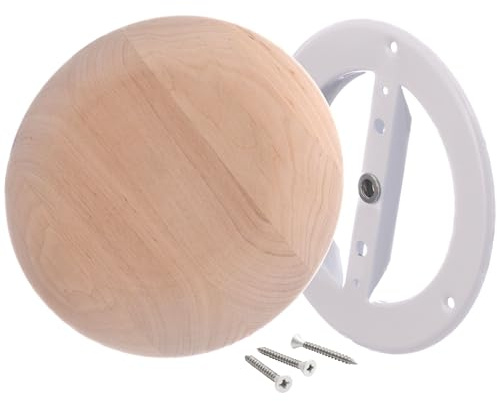 LIRAST Difusor de madera sin resina de 4 pulgadas, cubierta redonda de ventilación de sauna, válvula de aire ajustable, suministro de cubiertas de ventilación de escape para pared y techo, aliso negro