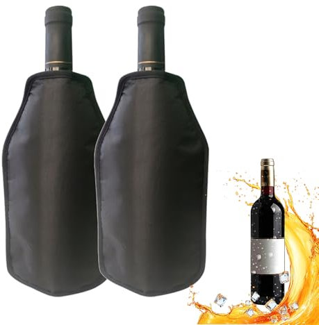 Yoedge Weinkühler Manschette 2er Set-Flaschenkühler,Kühlmanschette für Wein & Sekt，Flaschenkühler für unterwegs，Weinflaschenkühler für Wein, Sekt, Champagner, Flaschen