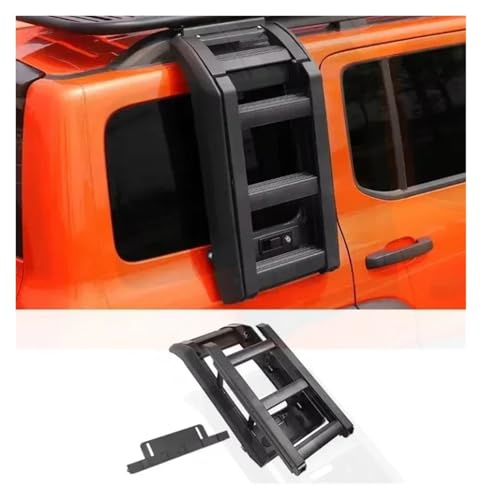 Dachträger Für Tank 300 Autoteil Autozubehör 4x4 Für Offroad Aluminium-Kletterleiter und Dachträger Dachträger Gepackträger(Black Ladder)