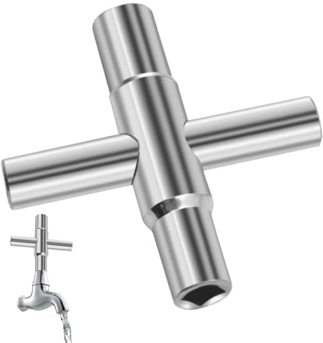 Vierkantschlüssel,4 Kant Schlüssel Wasserhahn,4 Wege Innenmaß 6,5mm/7,5mm/8,5mm/9,5mm Entlüftungsschlüssel,Innenvierkant Steckschlüssel Schaltschrankschlüssel für Stromzähler Wasser Elektrokasten Gas