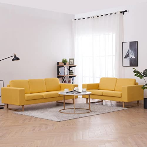 ZQQLVOO Stilvolle 2-teilige Sofagarnitur aus Stoff mit 2-Sitzer und 3-Sitzer Sofa, breite Sitzfläche, dick gepolsterte Kissen, abnehmbare Bezüge, maschinenwaschbar, Stabiler