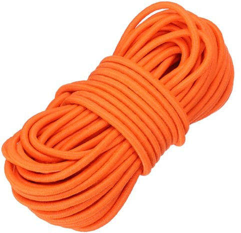 PATIKIL Elastic Bungee Cord, 3mm x 10m Heavy Duty Polyester Bungee Shock Cords Kayak Stretch String Rope for Kayak Strap Tarp Tie Boating Tent Camping DIY Craft, Fluorescent Orange