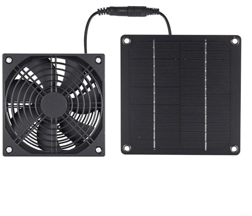 Gdfnmogo Kit de extractor solar de 3 W con panel solar de 12 V para invernadero, casa de aves de corral, cobertizos y casa de mascotas, ventilador de ventilación solar resistente a la intemperie