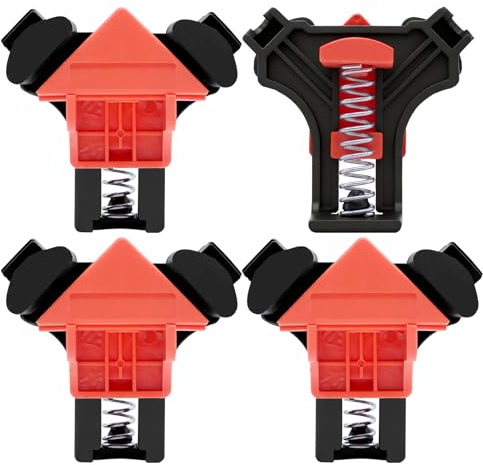 PWGHWG Lot de 4 tendeurs d'angle en bois - Pince d'angle à 90° - En plastique - Pour planches d'une épaisseur de 5 à 22 mm
