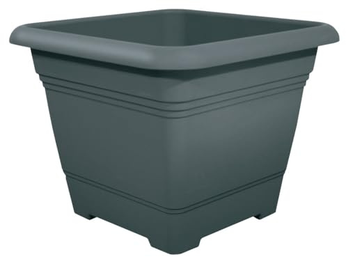 geli Thermo Plastic Pflanzkübel Nora quadratisch aus Kunststoff, Farbe:anthrazit;Größe:33 x 33 cm